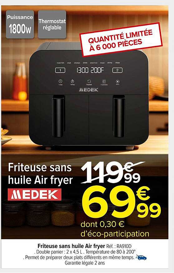 Friteuse sans huile Air fryer MEDEK