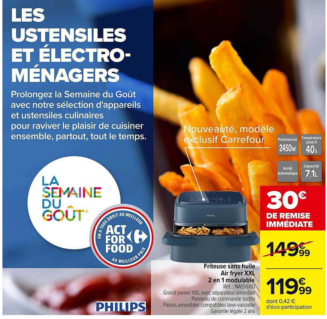 Friteuse sans huile Air fryer XXL 2 en 1 modulaire