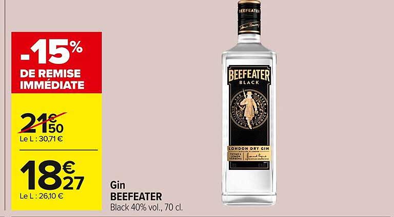 Gin BEEFEATER Black 40% vol., 70 cl.