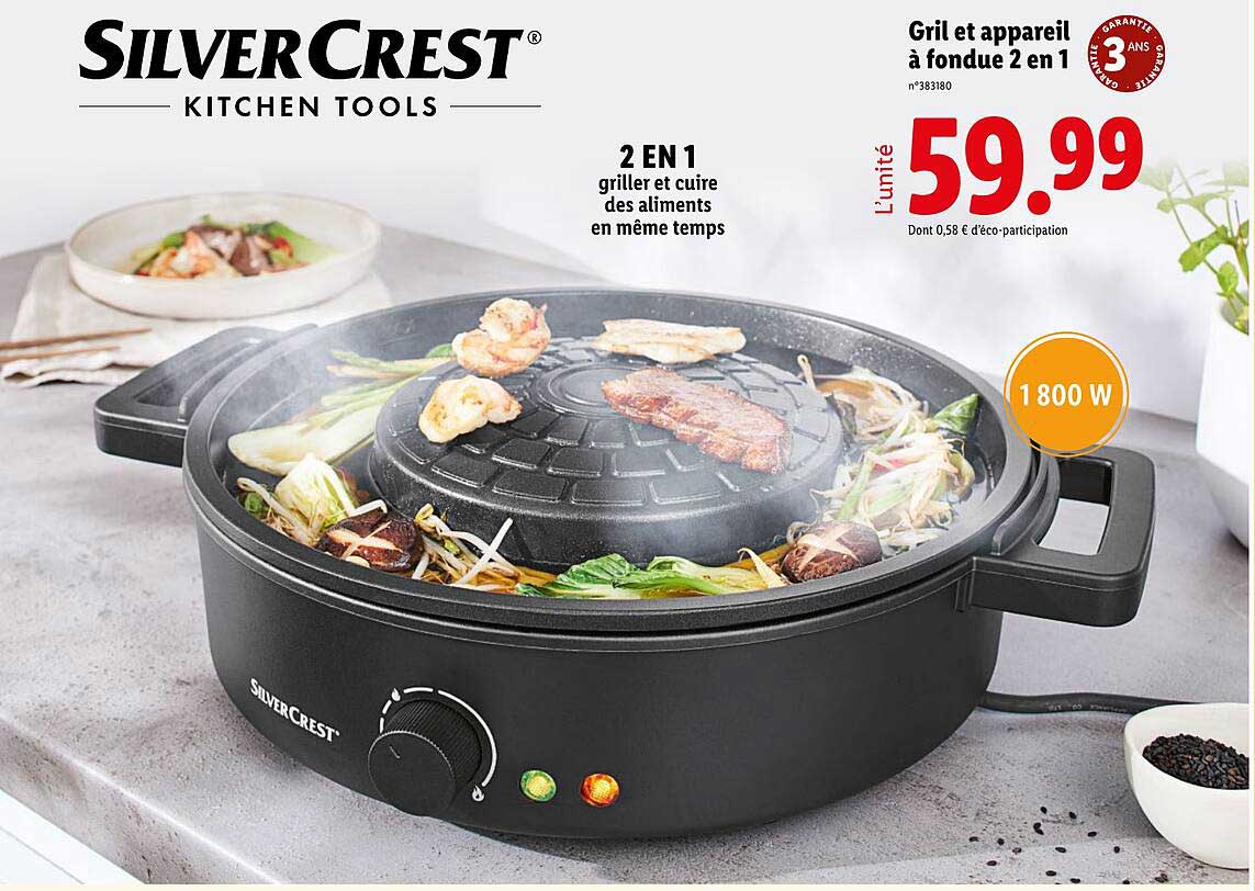 Gril et appareil à fondue 2 en 1
