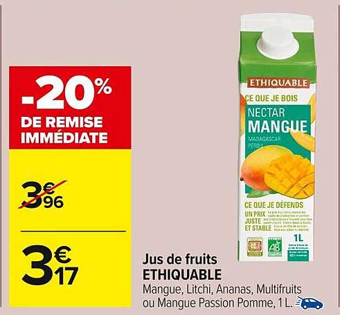 Jus de fruits ETHIQUABLE