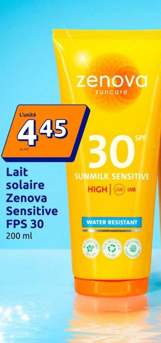 Lait solaire Zenova Sensitive FPS 30