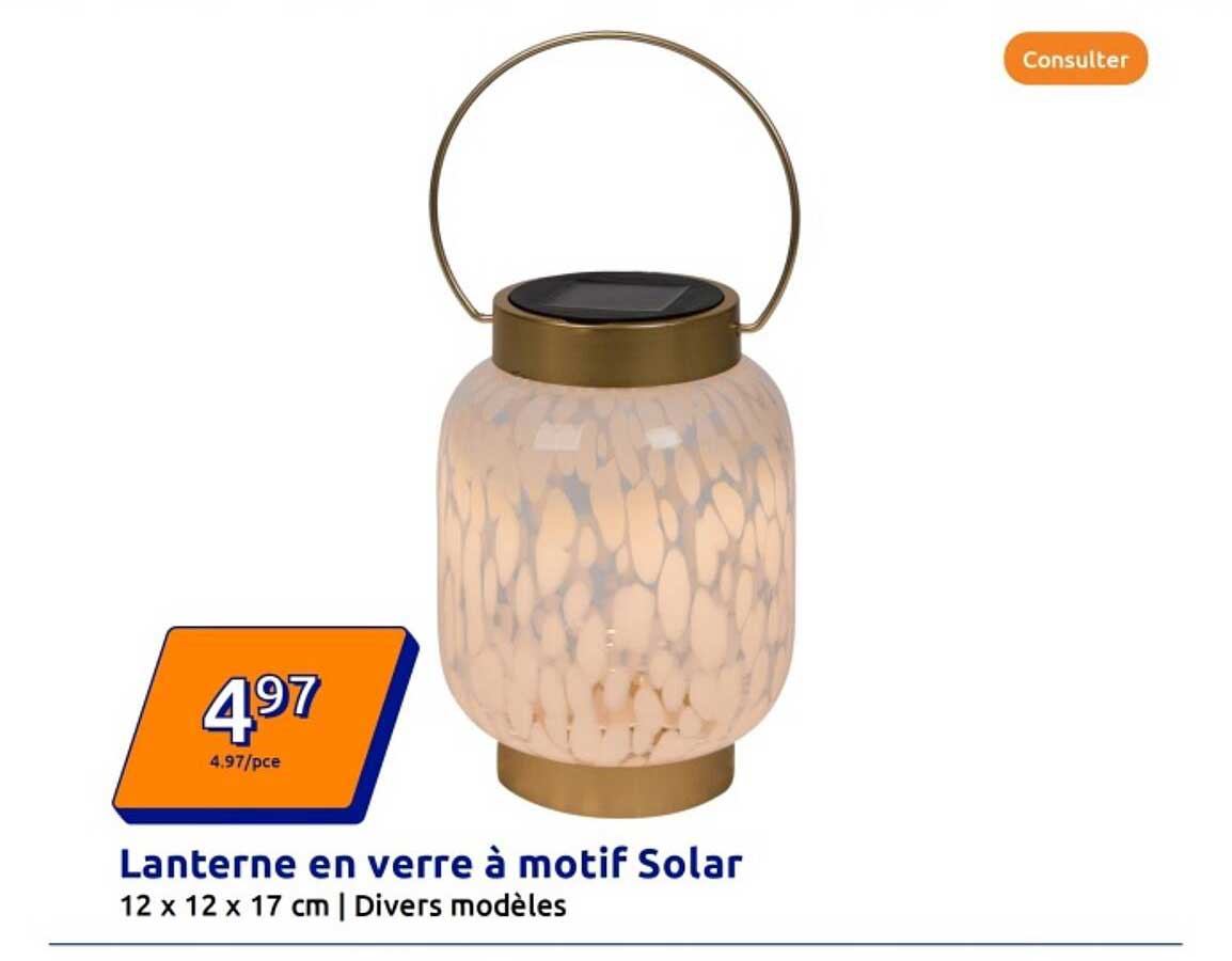 Lanterne en verre à motif Solar