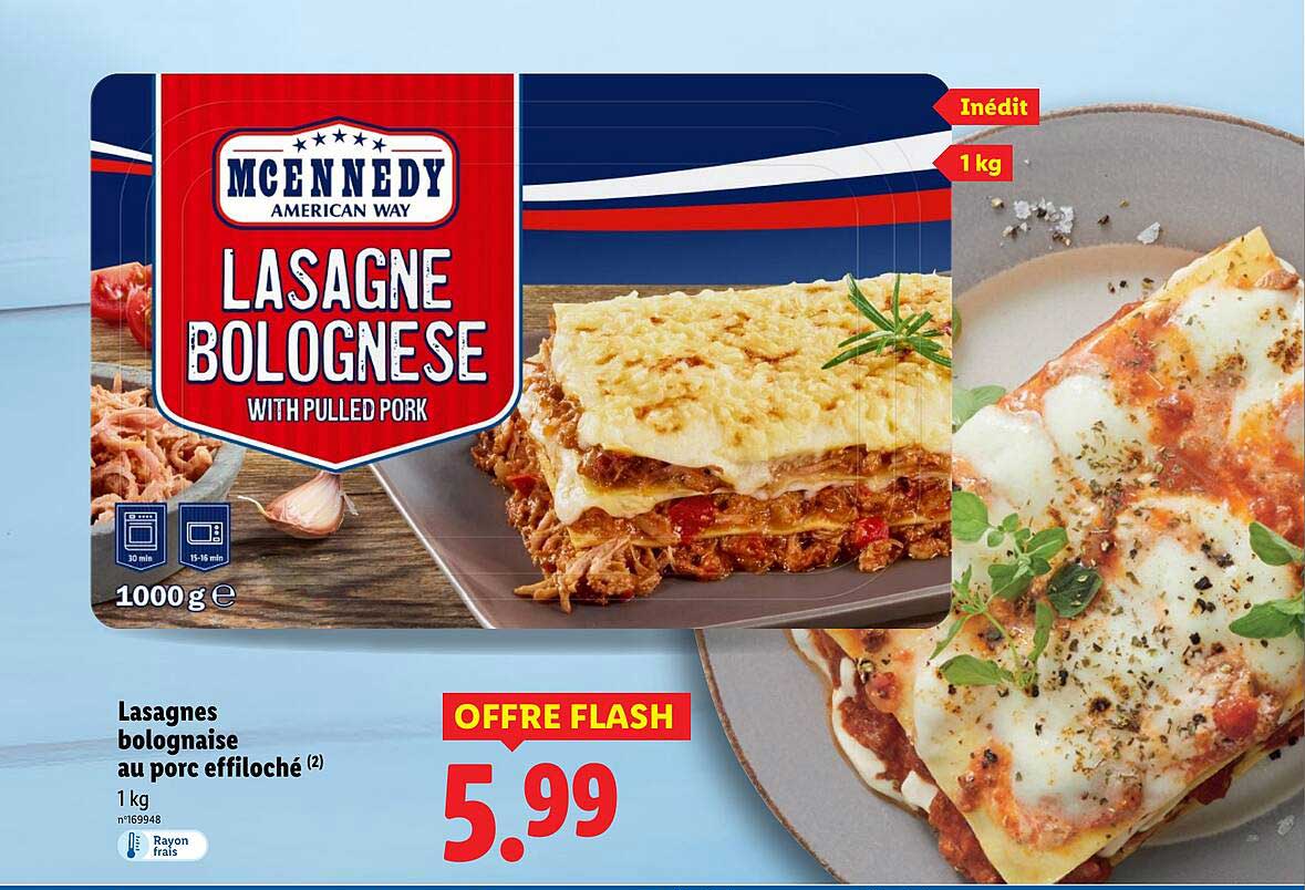 Lasagnes bolognaise au porc effiloché 1 kg