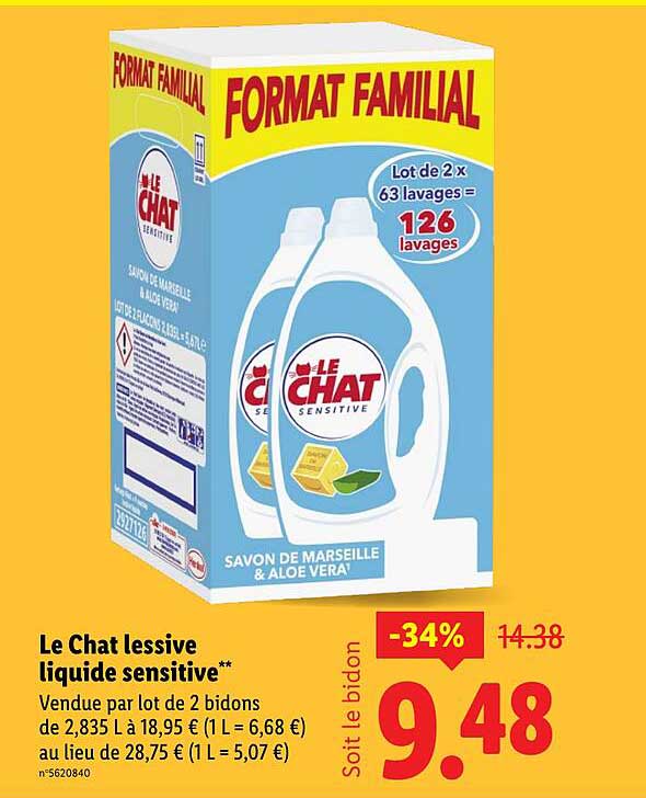 Le Chat lessive liquide sensitive**
