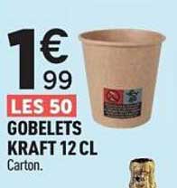 LES 50 GOBELETS KRAFT 12 CL