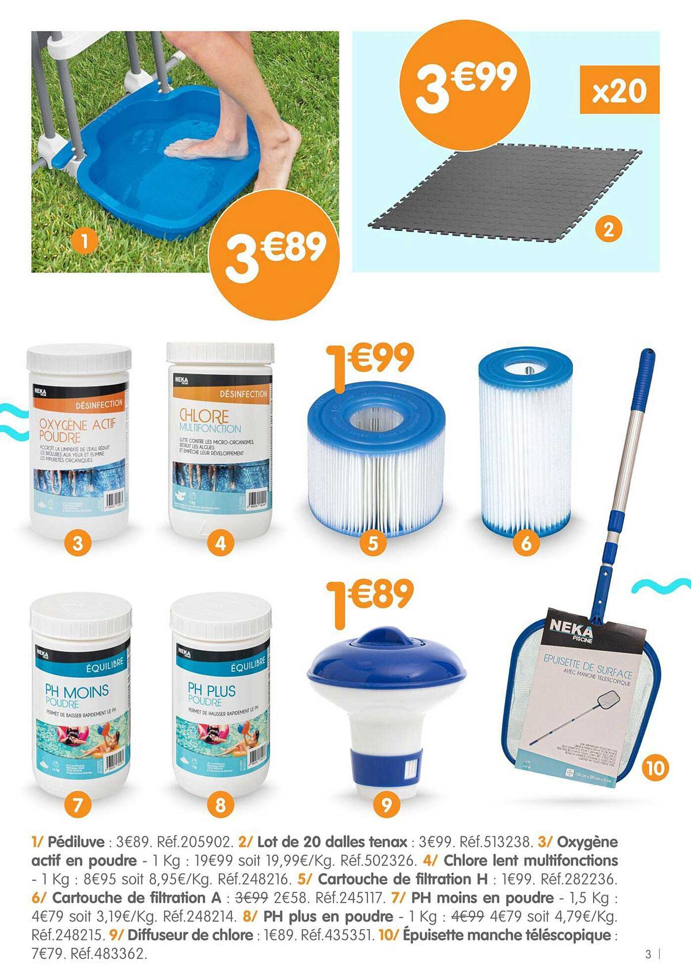 Lot de 20 dalles tenax : 3 €99
