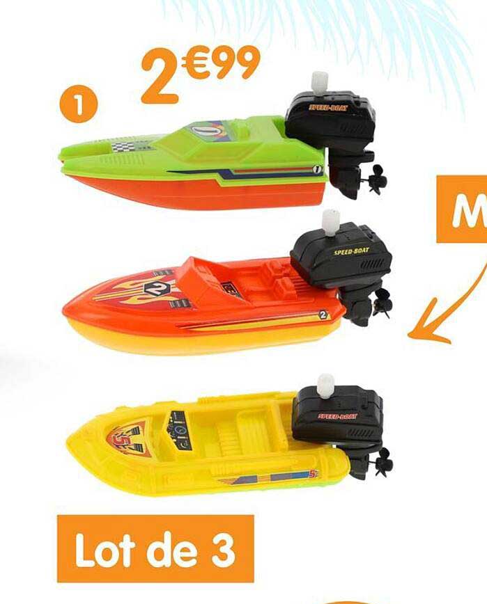 Lot de 3 Speed-Boats