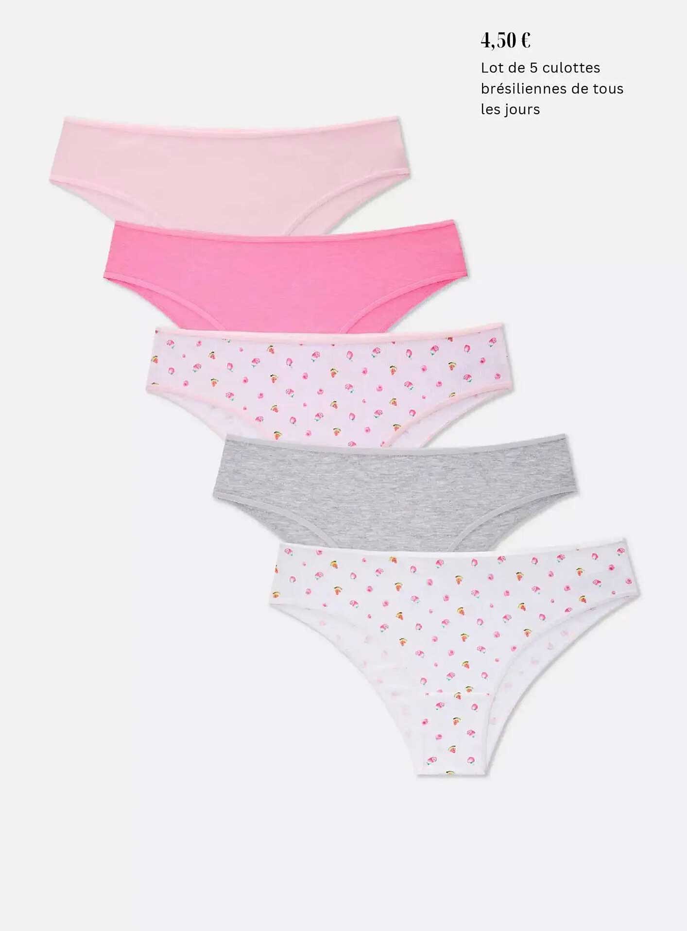 Lot de 5 culottes brésiliennes de tous les jours