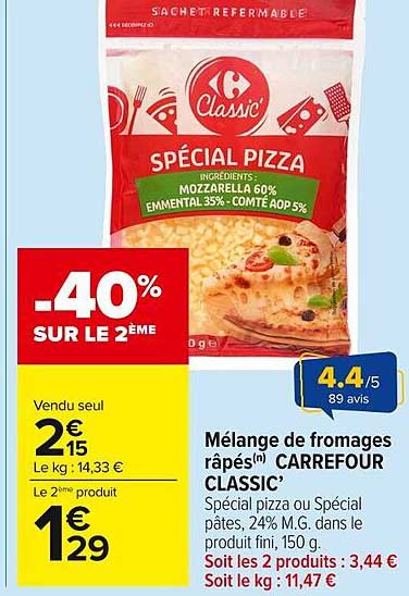 Mélange de fromages râpés(®) CARREFOUR CLASSIC’