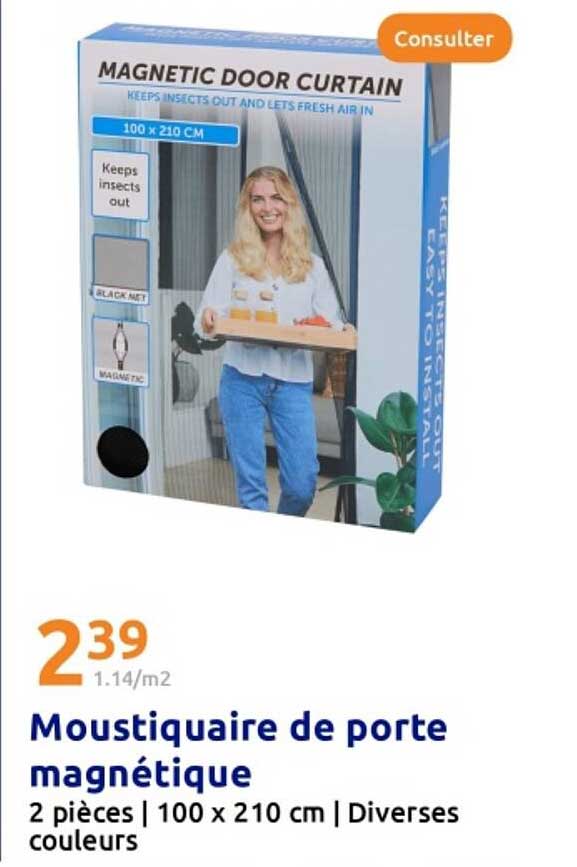 Moustiquaire de porte magnétique