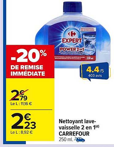 Nettoyant lave-vaisselle 2 en 1
