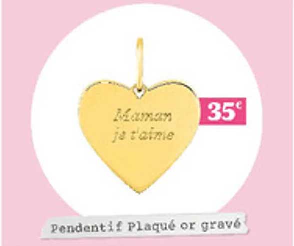 Pendentif Plaqué or gravé