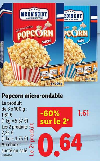 Popcorn micro-ondable