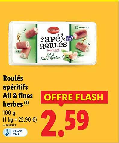 Roulés apéritifs Ail & fines herbes