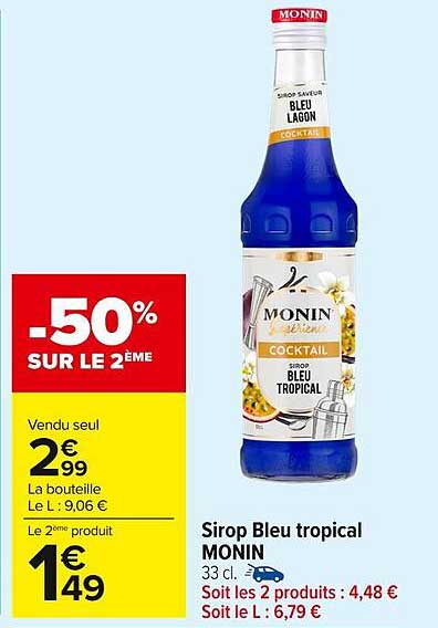 Sirop Bleu tropical MONIN