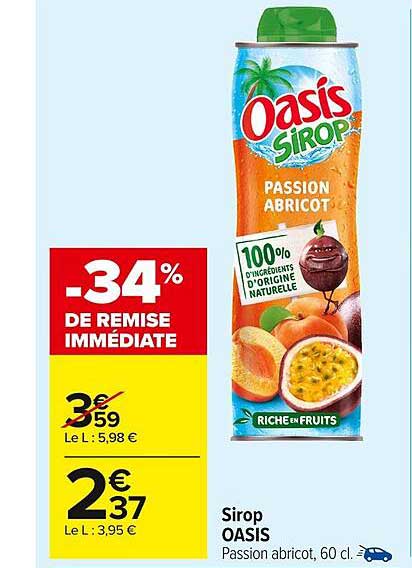 Sirop OASIS Passion Abricot