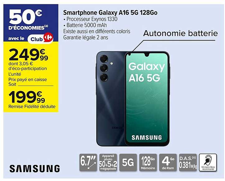Smartphone Galaxy A16 5G 128Go