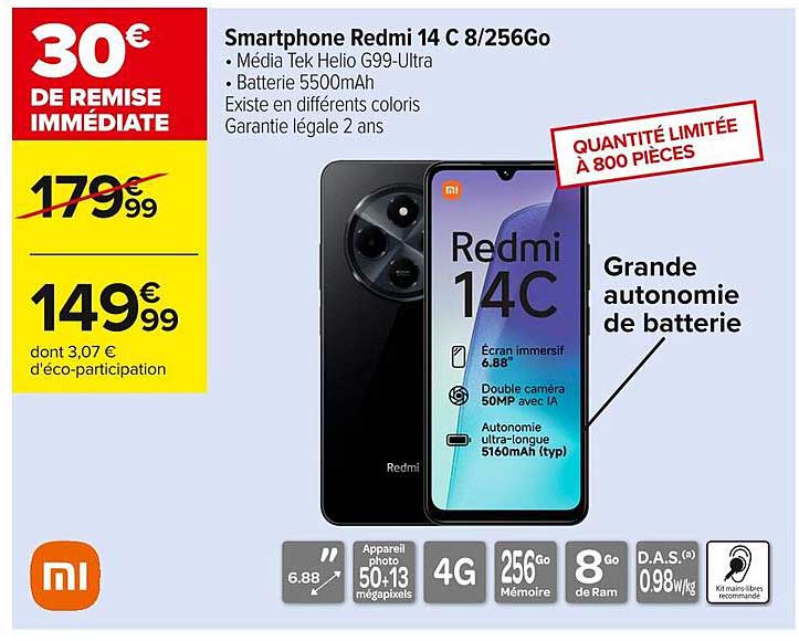 Smartphone Redmi 14 C 8/256Go