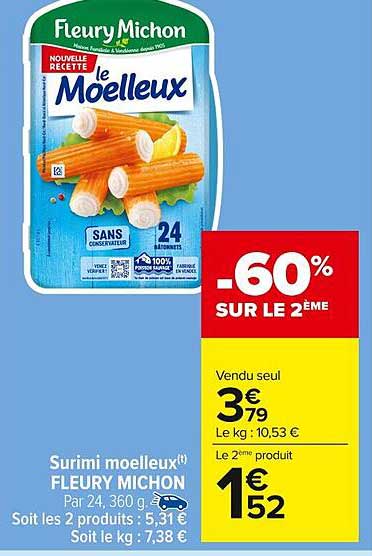 Surimi moelleux Fleury Michon -60% SUR LE 2ÈME