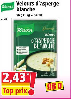 Velours d'asperge blanche