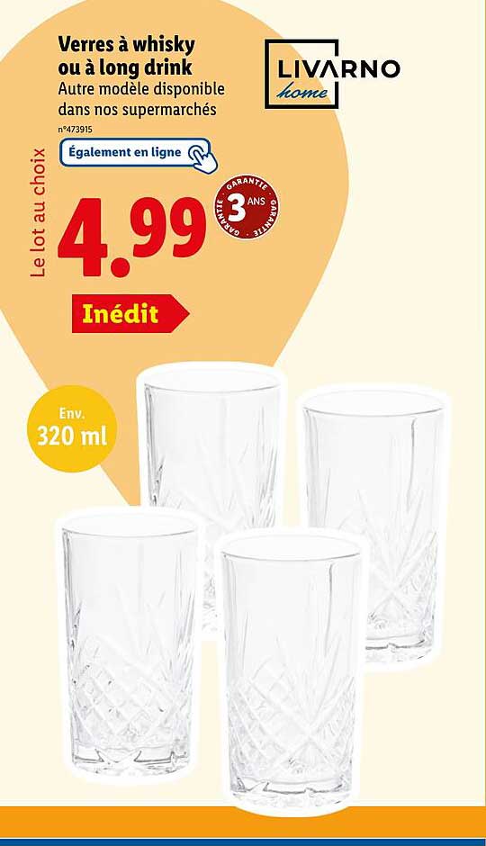 Verres à whisky ou à long drink