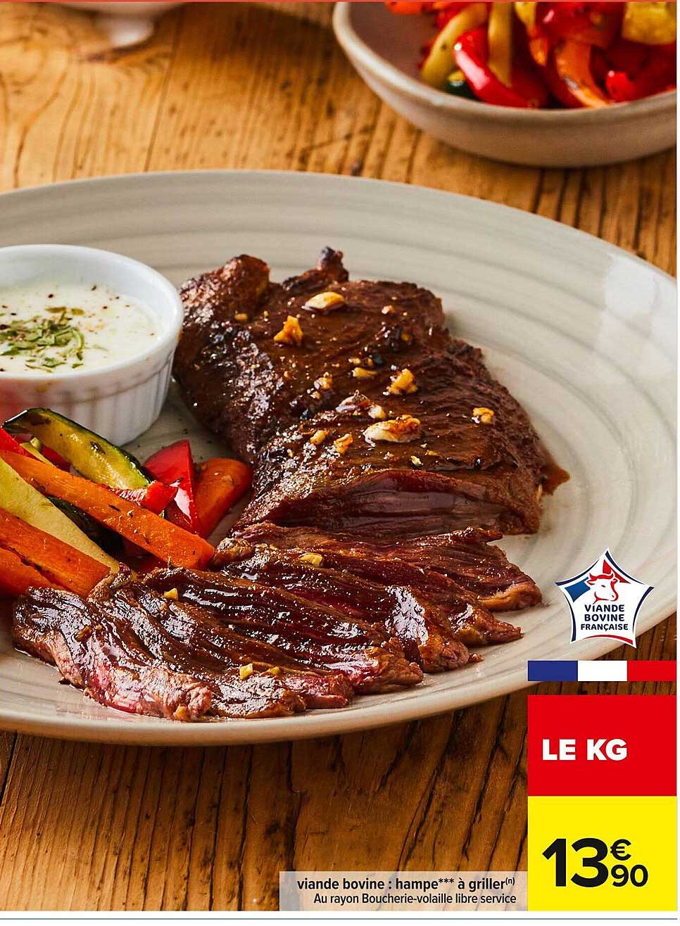 viande bovine : hampe*** à griller