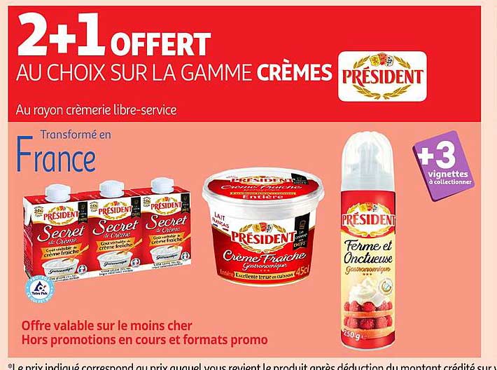 2+1 OFFERT AU CHOIX SUR LA GAMME CRÈMES
