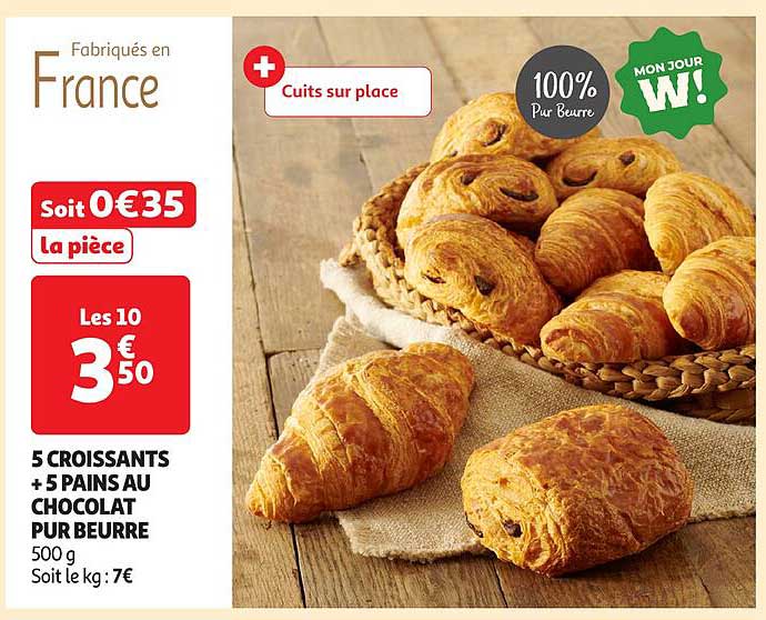 5 Croissants + 5 Pains au Chocolat Pur Beurre
