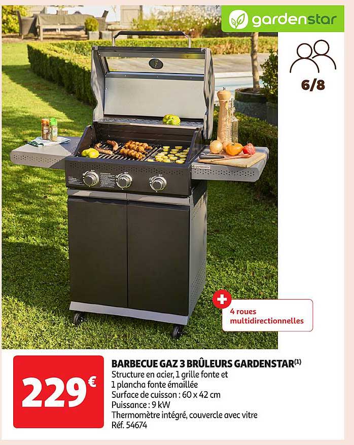 BARBECUE GAZ 3 BRÛLEURS GARDENSTAR