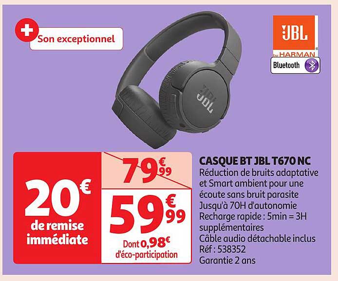 CASQUE BT JBL T670 NC