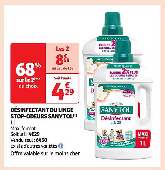 DÉSINFECTANT DU LINGE STOP-ODEURS SANYTOL