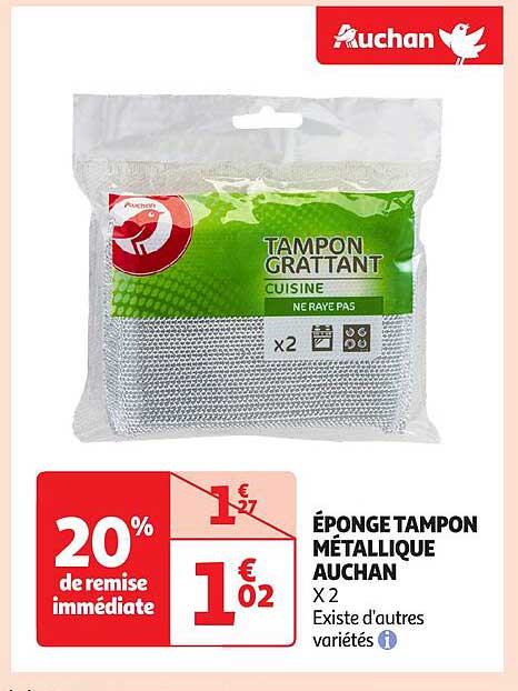 ÉPONGE TAMPO N MÉTALLIQUE AUCHAN