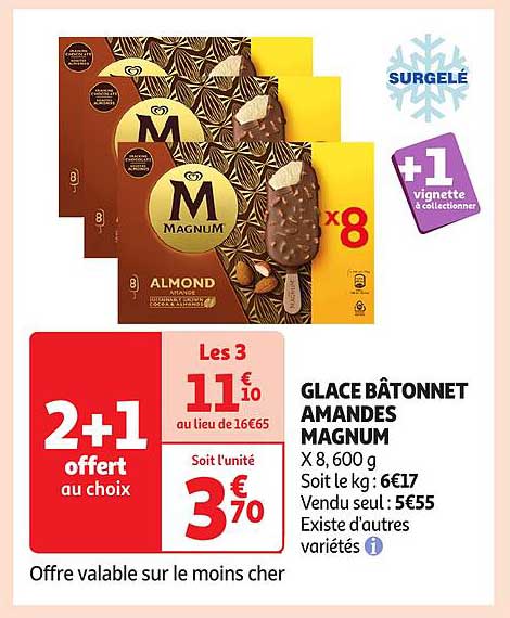 GLACE BÂTONNET AMANDES MAGNUM