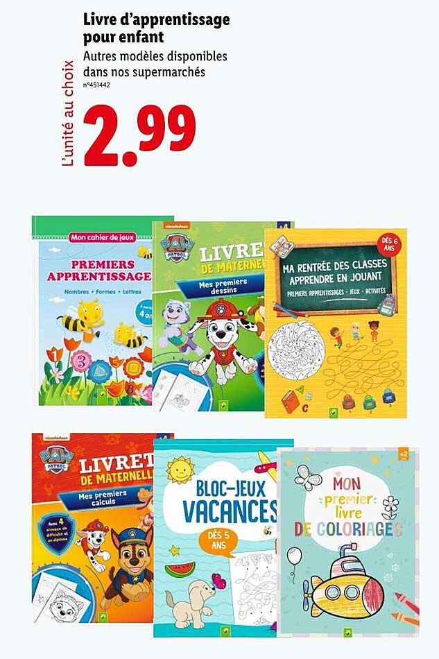 Livre d’apprentissage pour enfant