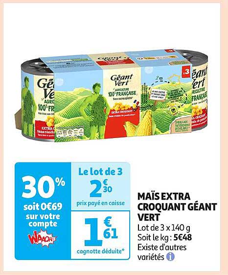 MAÏS EXTRA CROQUANT GÉANT VERT