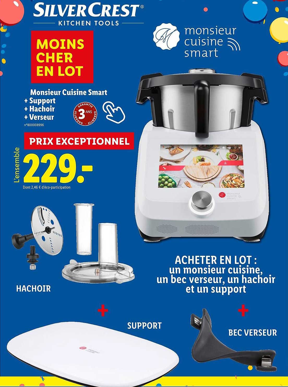 Monsieur Cuisine Smart + Support + Hachoir + Verseur