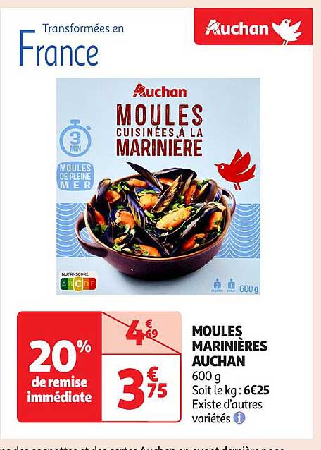 MOULES MARINIÈRES AUCHAN