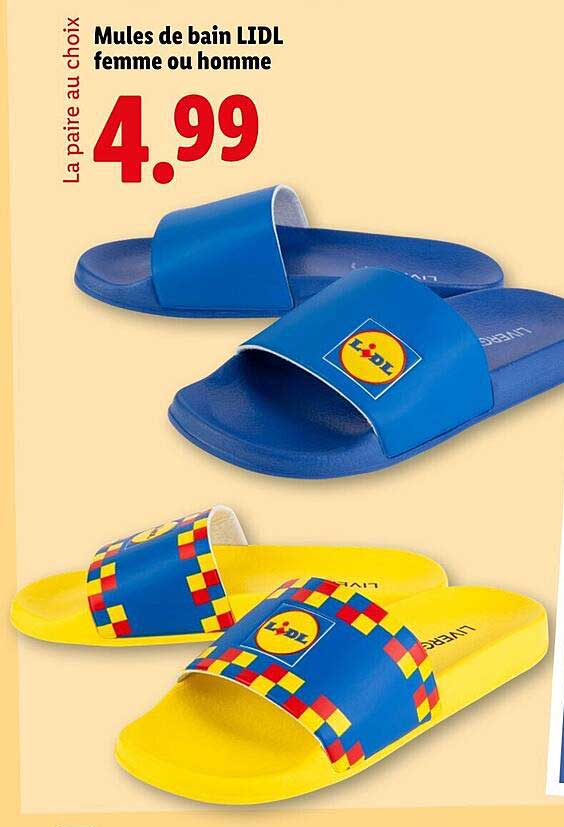 Mules de bain LIDL femme ou homme