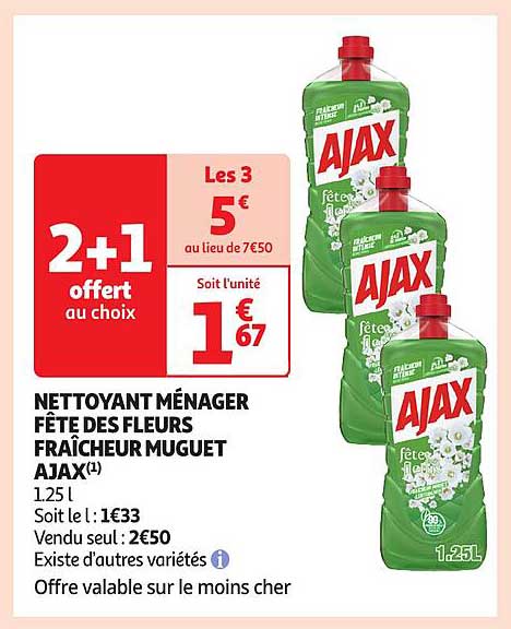 NETTOYANT MÉNAGER FÊTE DES FLEURS FRAÎCHEUR MUGUET AJAX