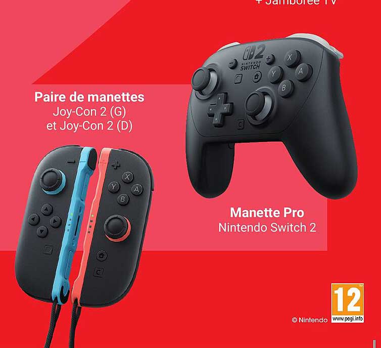 Paire de manettes Joy-Con 2 (G) et Joy-Con 2 (D) + Manette Pro Nintendo Switch 2