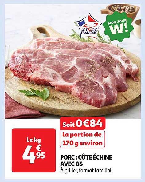 PORC : CÔTE ÉCHINE AVEC OS