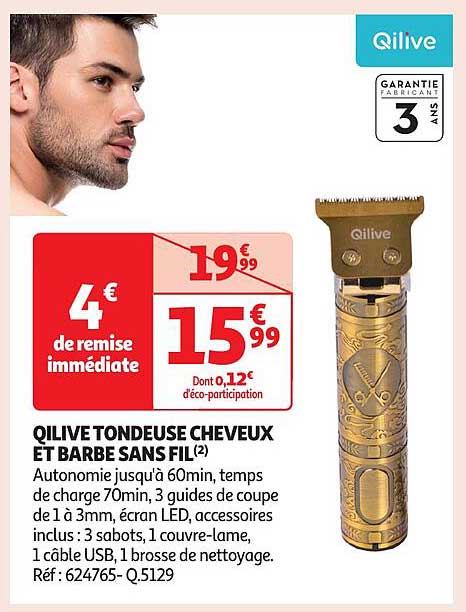 QLIVE TONDEUSE CHEVEUX ET BARBE SANS FIL
