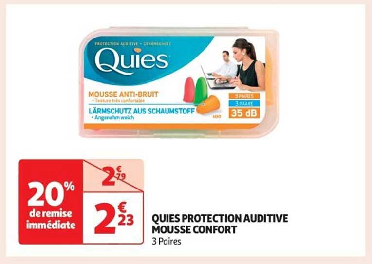 QUIES PROTECTION AUDITIVE MOUSSE CONFORT