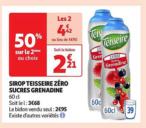 SIROP TEISSEIRE ZÉRO SUCRES GRENADINE