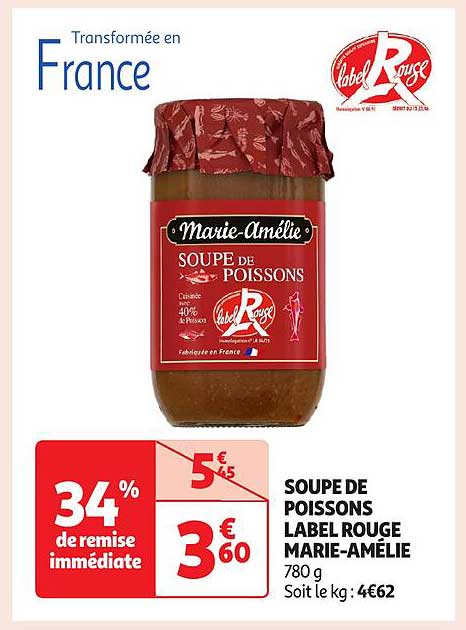 SOUPE DE POISSONS LABEL ROUGE MARIE-AMÉLIE