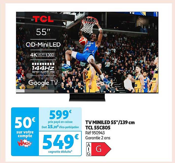 TV MINILED 55"/139 cm TCL 55C805