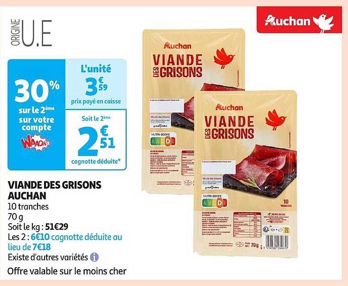 VIANDE DES GRISONS AUCHAN