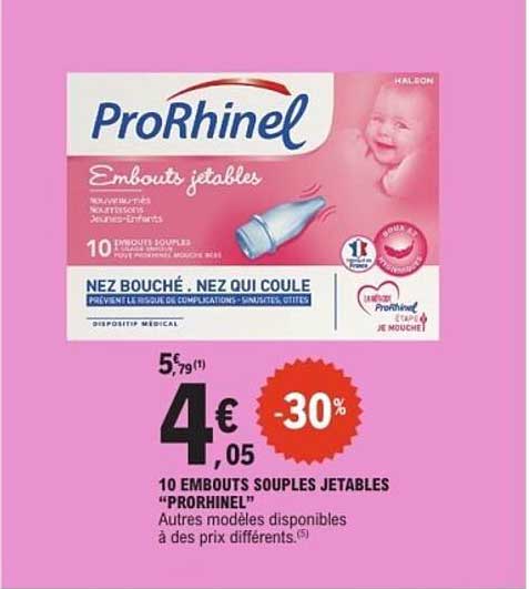 10 EMBOUTS SOUPLES JETABLES "PRORHINEL"