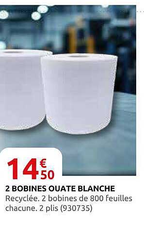 2 BOBINES OUATE BLANCHE